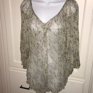 Semi-sheer crinkled top